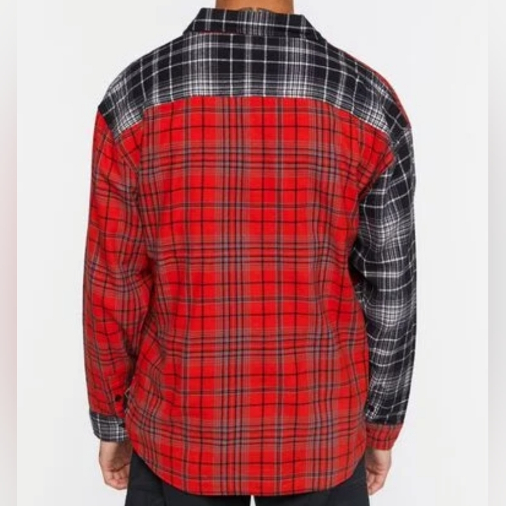 Forever 21 Plaid Color Blocking Button Down Shirt… - image 2